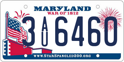 MD license plate 3AU6460