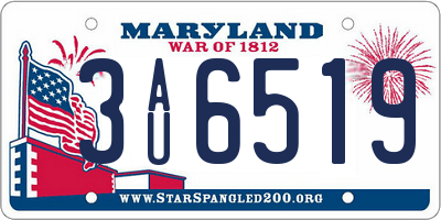 MD license plate 3AU6519