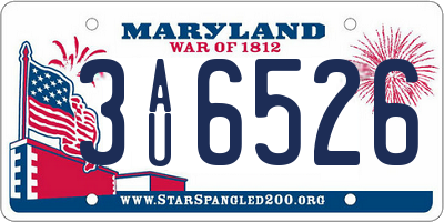 MD license plate 3AU6526