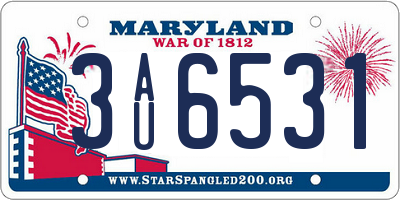 MD license plate 3AU6531