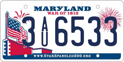 MD license plate 3AU6533