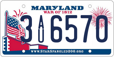 MD license plate 3AU6570