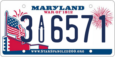 MD license plate 3AU6571