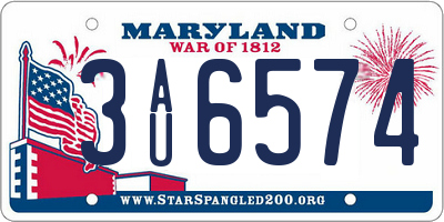 MD license plate 3AU6574