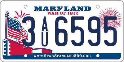 MD license plate 3AU6595