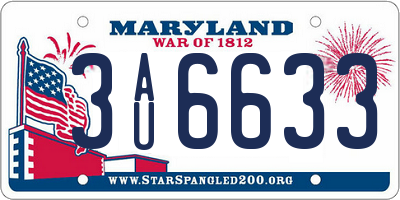 MD license plate 3AU6633