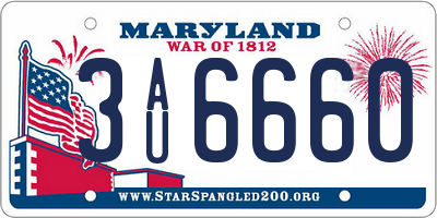 MD license plate 3AU6660