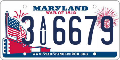 MD license plate 3AU6679