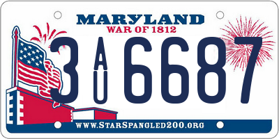 MD license plate 3AU6687