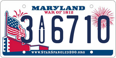 MD license plate 3AU6710