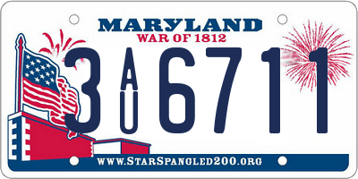 MD license plate 3AU6711
