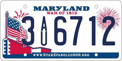 MD license plate 3AU6712
