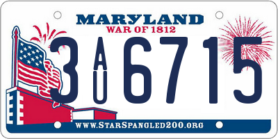 MD license plate 3AU6715