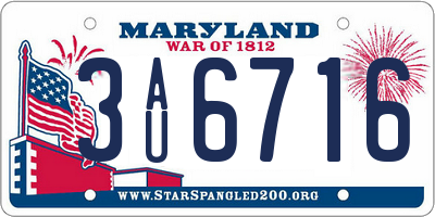 MD license plate 3AU6716