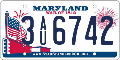 MD license plate 3AU6742