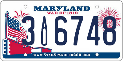 MD license plate 3AU6748