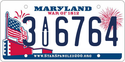 MD license plate 3AU6764