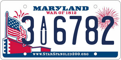 MD license plate 3AU6782