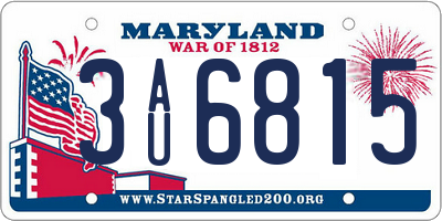 MD license plate 3AU6815