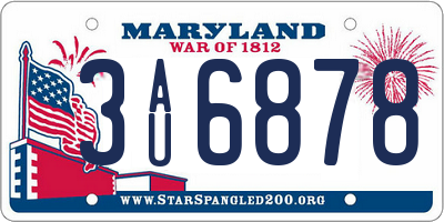MD license plate 3AU6878
