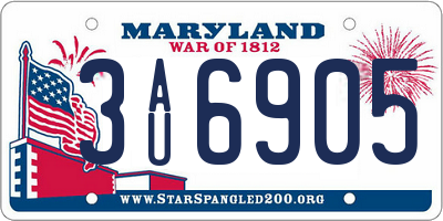 MD license plate 3AU6905