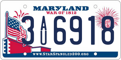 MD license plate 3AU6918
