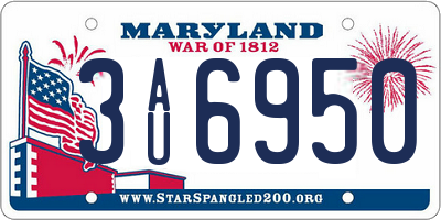 MD license plate 3AU6950