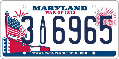 MD license plate 3AU6965