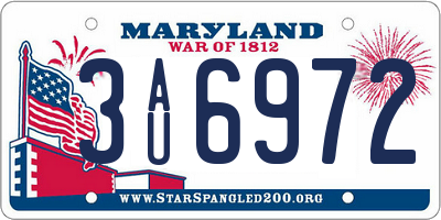 MD license plate 3AU6972