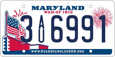 MD license plate 3AU6991