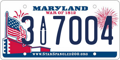 MD license plate 3AU7004