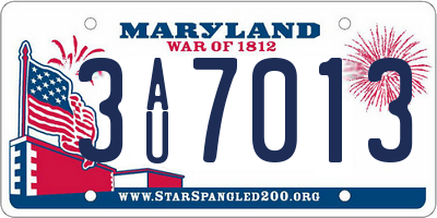 MD license plate 3AU7013