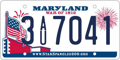 MD license plate 3AU7041