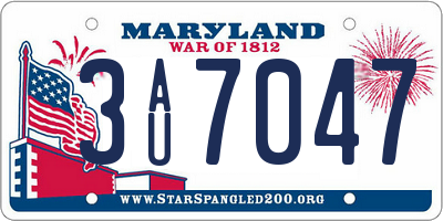 MD license plate 3AU7047