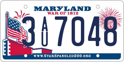 MD license plate 3AU7048