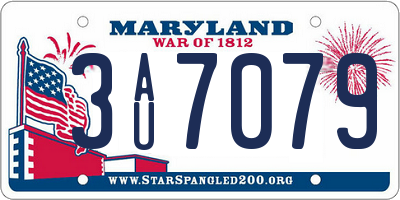 MD license plate 3AU7079