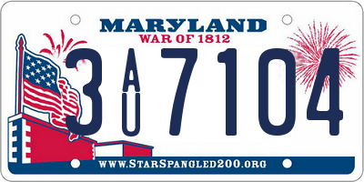 MD license plate 3AU7104