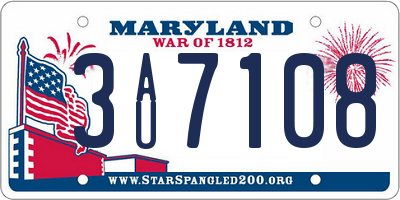 MD license plate 3AU7108