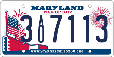 MD license plate 3AU7113