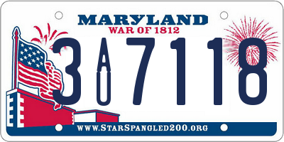 MD license plate 3AU7118