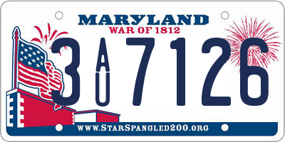 MD license plate 3AU7126