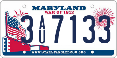 MD license plate 3AU7133