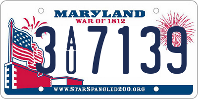 MD license plate 3AU7139