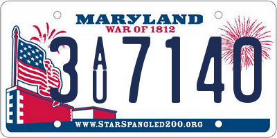 MD license plate 3AU7140