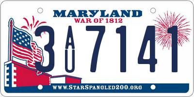 MD license plate 3AU7141