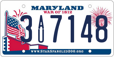 MD license plate 3AU7148