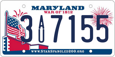 MD license plate 3AU7155