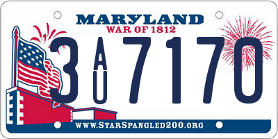MD license plate 3AU7170