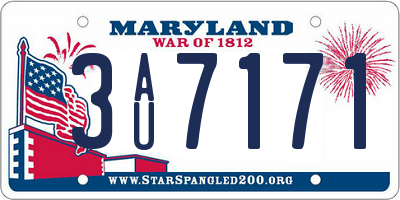 MD license plate 3AU7171