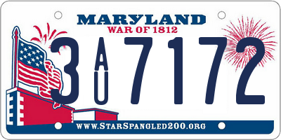 MD license plate 3AU7172